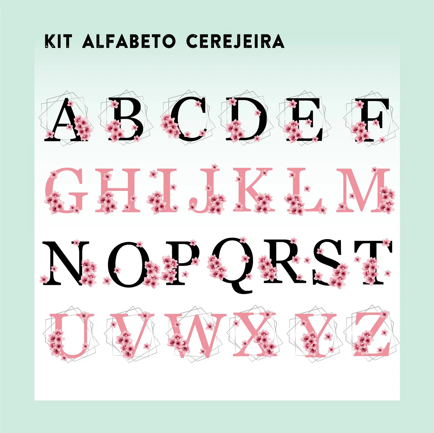 Kit Digital Alfabeto Cereja Arquivos Sem Fundo Png  3