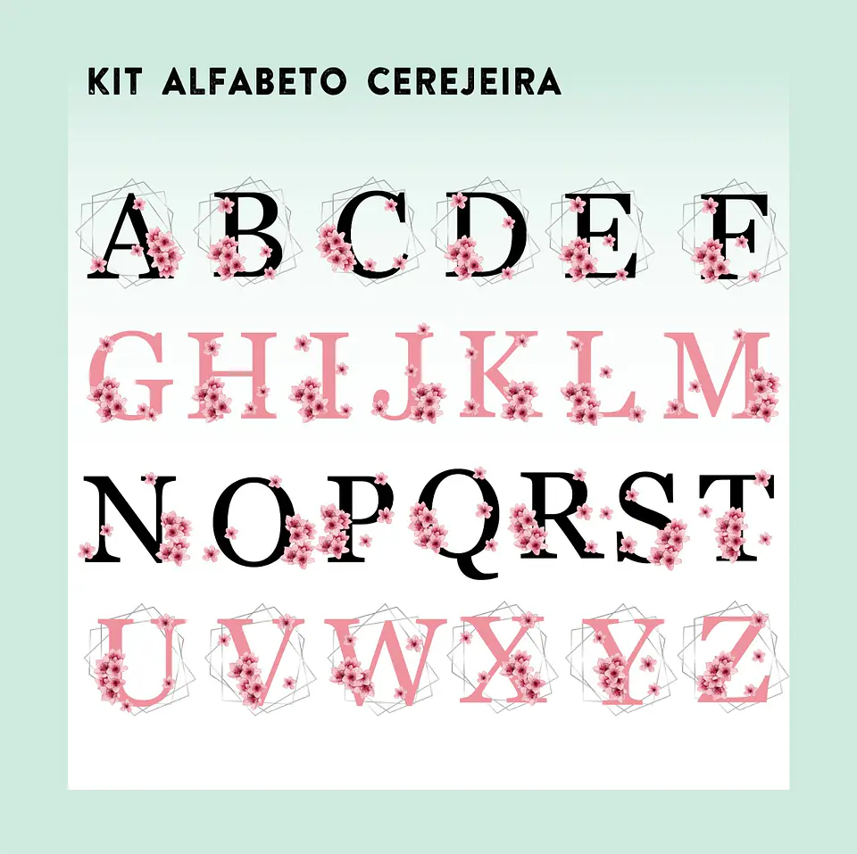 Kit Digital Alfabeto Cereja Arquivos Sem Fundo Png  3