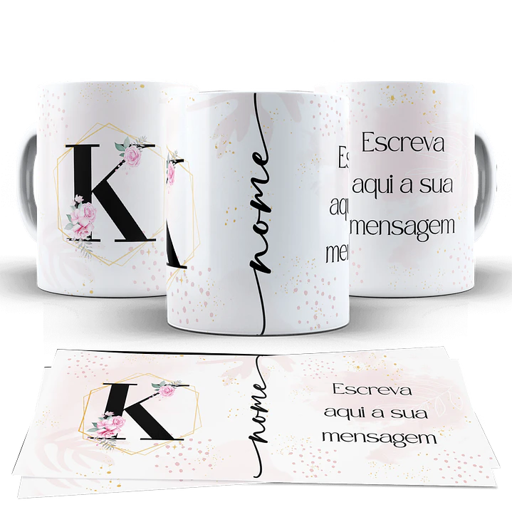 Kit Digital Alfabeto Floral Arquivos Sem Fundo Png  5