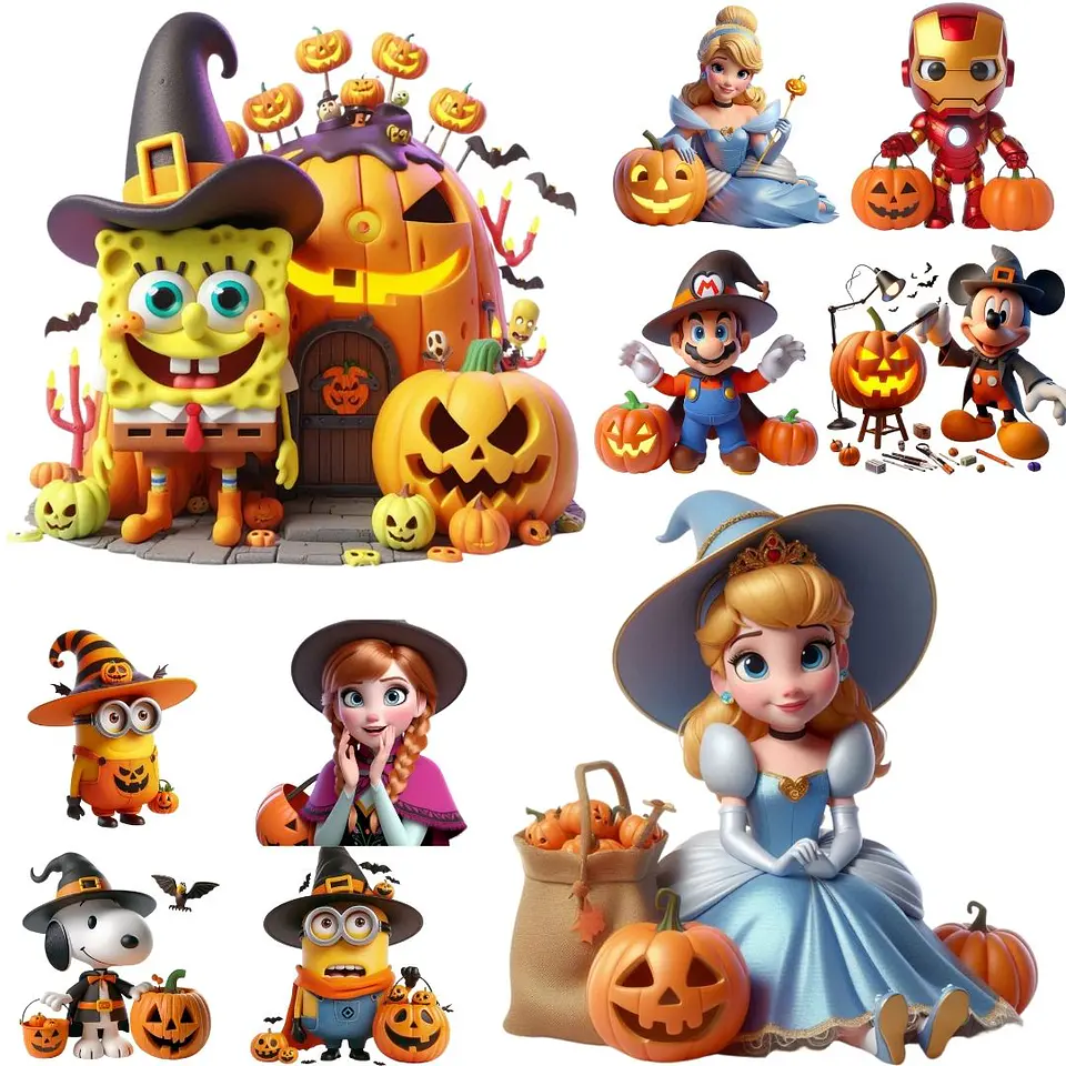 Kit Digital Halloween Personagens Arquivos Sem Fundo Png 2