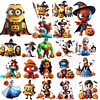 Kit Digital Halloween Personagens Arquivos Sem Fundo Png