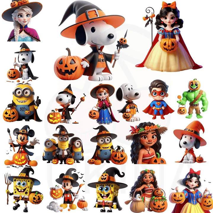 Kit Digital Halloween Personagens Arquivos Sem Fundo Png 5