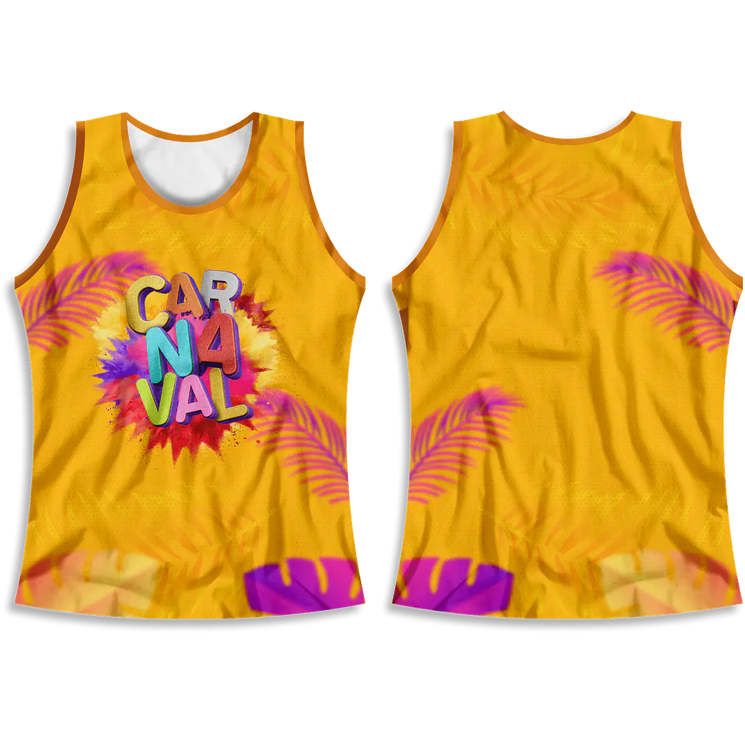 Arte Modelo de Abada Carnaval Amarelo Arquivo Editável Vetor Abadás Template 1