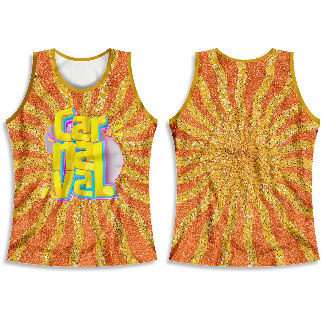 Arte Modelo de Abada Carnaval Laranja Arquivo Editável Vetor Abadás Template 1