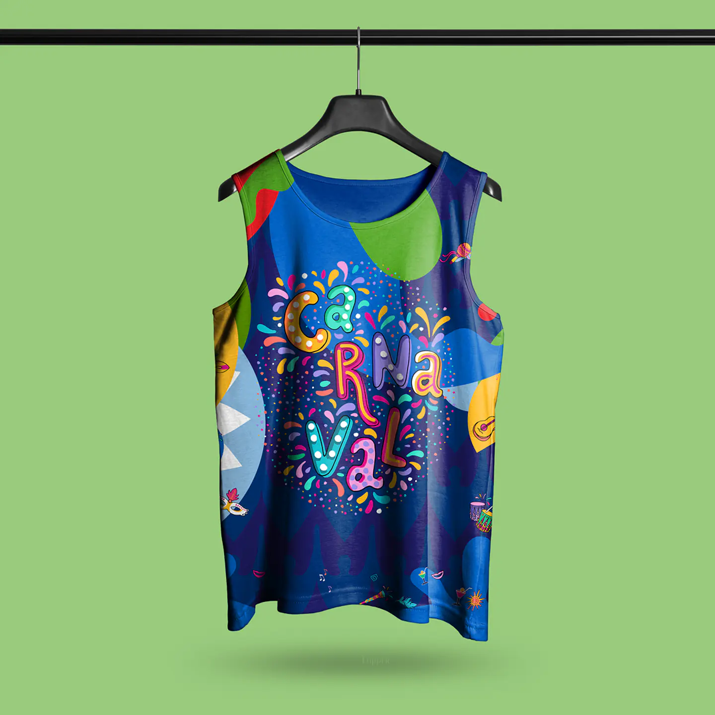 Arte Modelo de Abada Carnaval Zul Arquivo Editável Vetor Abadás Template 1