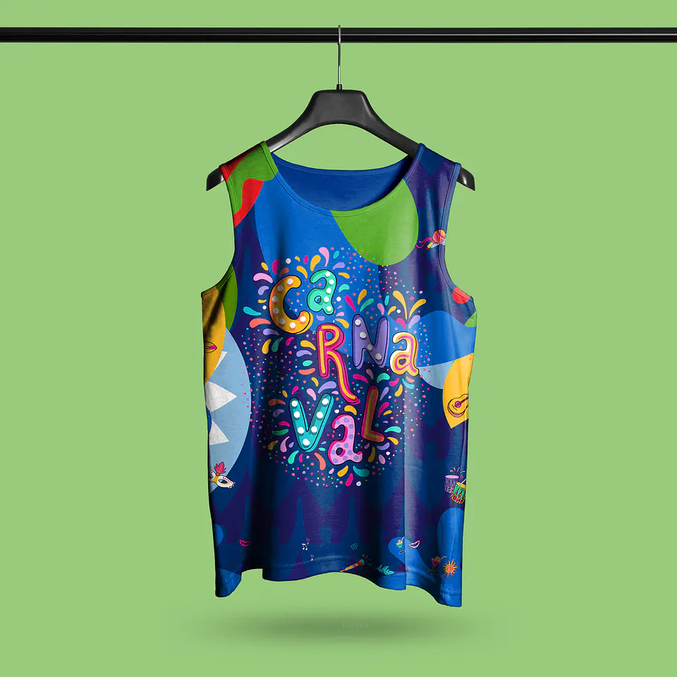 Arte Modelo de Abada Carnaval Zul Arquivo Editável Vetor Abadás Template 1