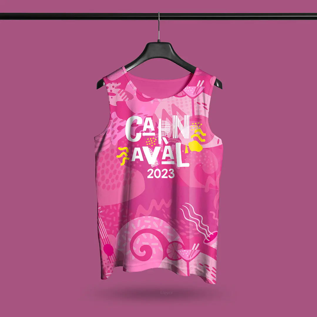 Arte Modelo de Abada Carnaval Pink 2 Arquivo Editável Vetor Abadás Template 1