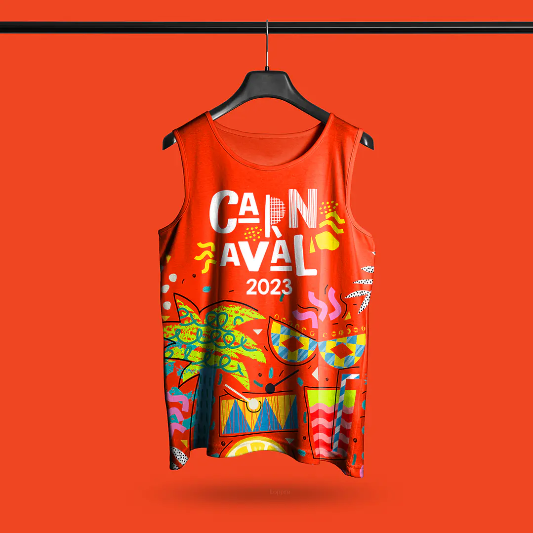 Arte Modelo de Abada Carnaval Red Arquivo Editável Vetor Abadás Template 1