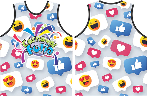 Arte Modelo de Abada Carnaval Emoticons Arquivo Editável Vetor Abadás Template