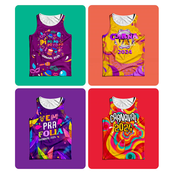 5 Artes Modelo de Abada Carnaval Bloco Arquivo Editável Vetor Abadás Template 6