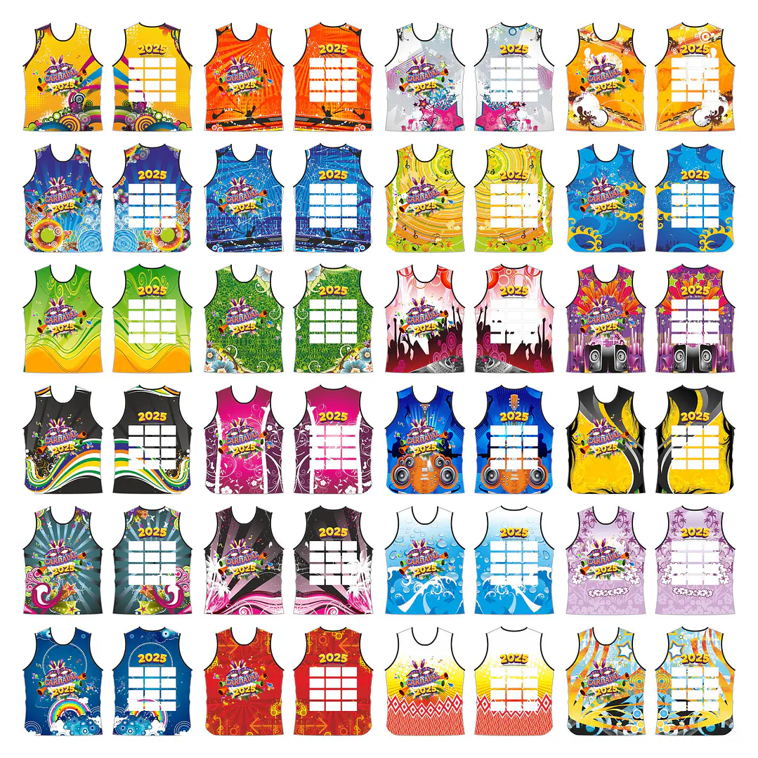 140 Artes Modelo de Abada Carnaval Bloco Arquivo Editável Vetor Abadás Template 2