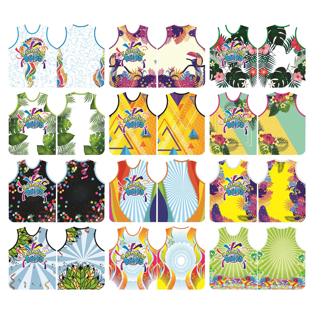 100 Artes Modelo de Abada Carnaval Bloco Arquivo Editável Vetor Abadás Template 2