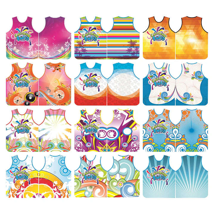100 Artes Modelo de Abada Carnaval Bloco Arquivo Editável Vetor Abadás Template 3
