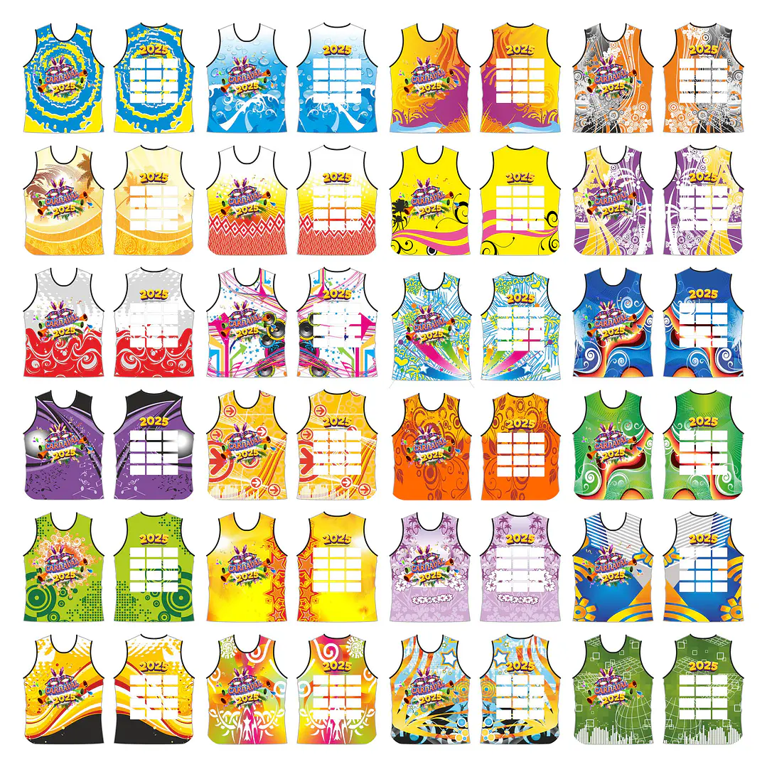 140 Artes Modelo de Abada Carnaval Bloco Arquivo Editável Vetor Abadás Template 4