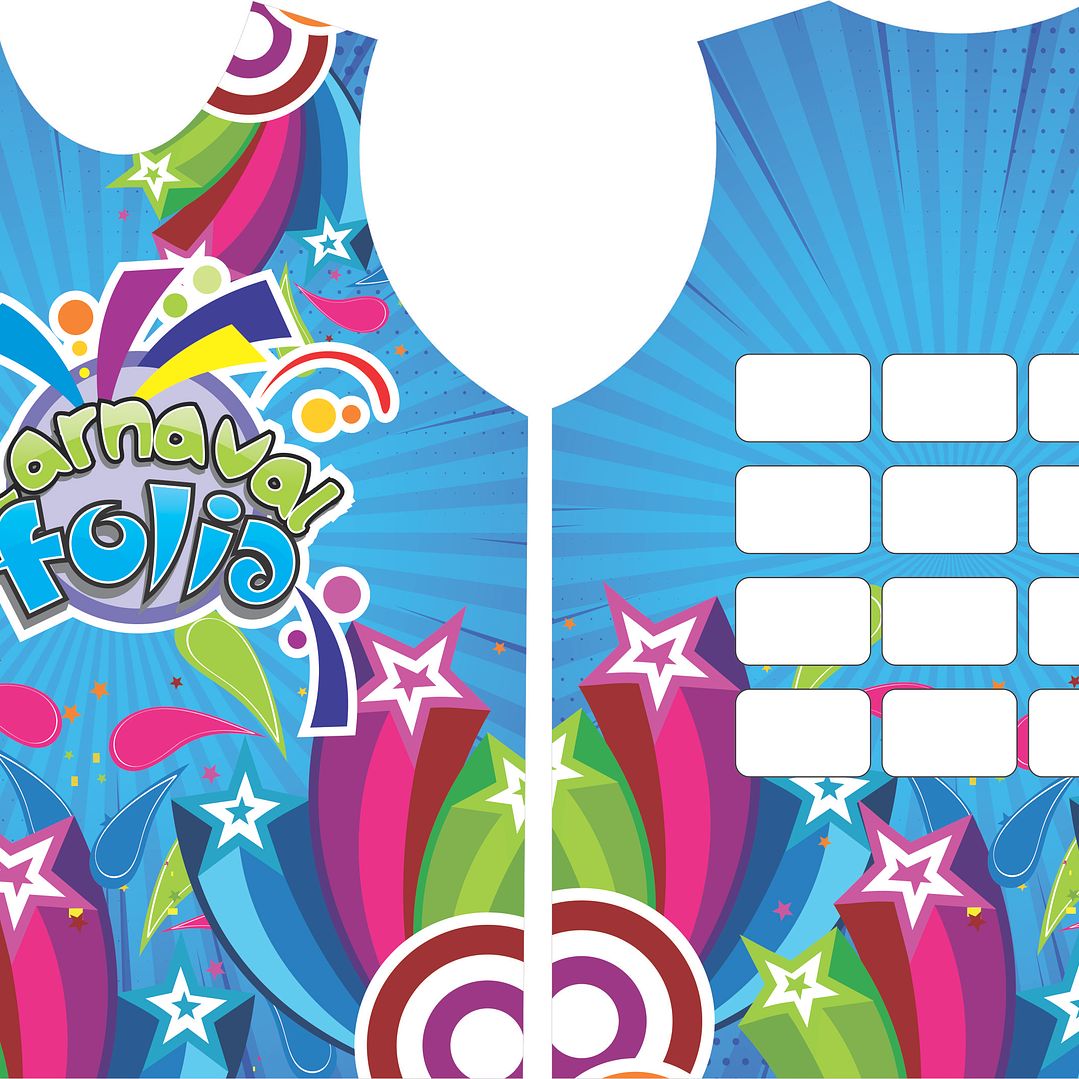 Arte Modelo de Abada Carnaval Azul Bloco Arquivo Editável Vetor Abadás Template 1