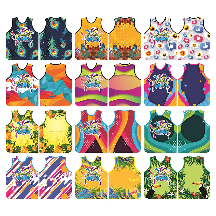 100 Artes Modelo de Abada Carnaval Bloco Arquivo Editável Vetor Abadás Template 7