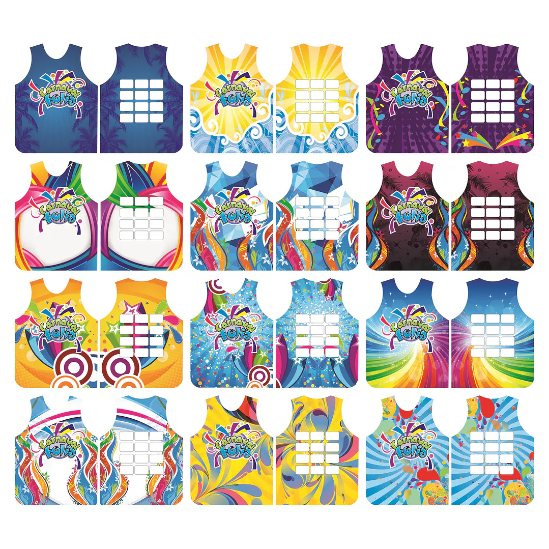 100 Artes Modelo de Abada Carnaval Bloco Arquivo Editável Vetor Abadás Template 9