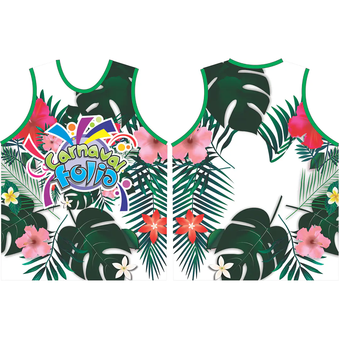 Arte Modelo de Abada Carnaval Tropycal Arquivo Editável Vetor Abadás Template 1