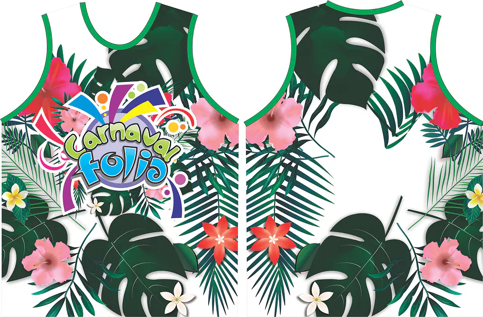 Arte Modelo de Abada Carnaval Tropycal Arquivo Editável Vetor Abadás Template 1