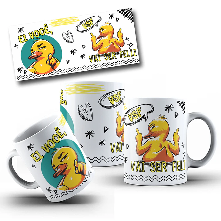 5 Artes para Caneca Pato Arquivo Editável  1