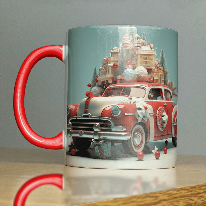 9 Artes para Caneca Carros Natal Arquivo em Jpg 3