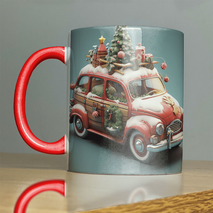 9 Artes para Caneca Carros Natal Arquivo em Jpg 4