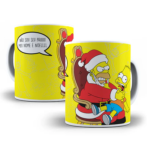 10 Artes para Caneca Natal Simpsons Arquivo Editável 