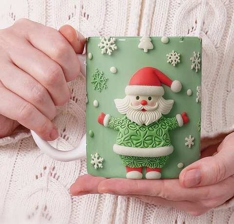 11 Artes para Caneca Natal Cute 3d Arquivo em Jpg