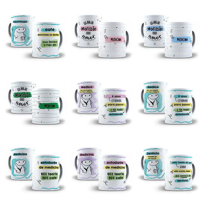 14 Artes para Caneca Profissões Medico e Dentista Arquivo em Jpg 2