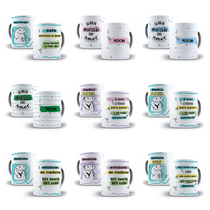 14 Artes para Caneca Profissões Medico e Dentista Arquivo em Jpg 2