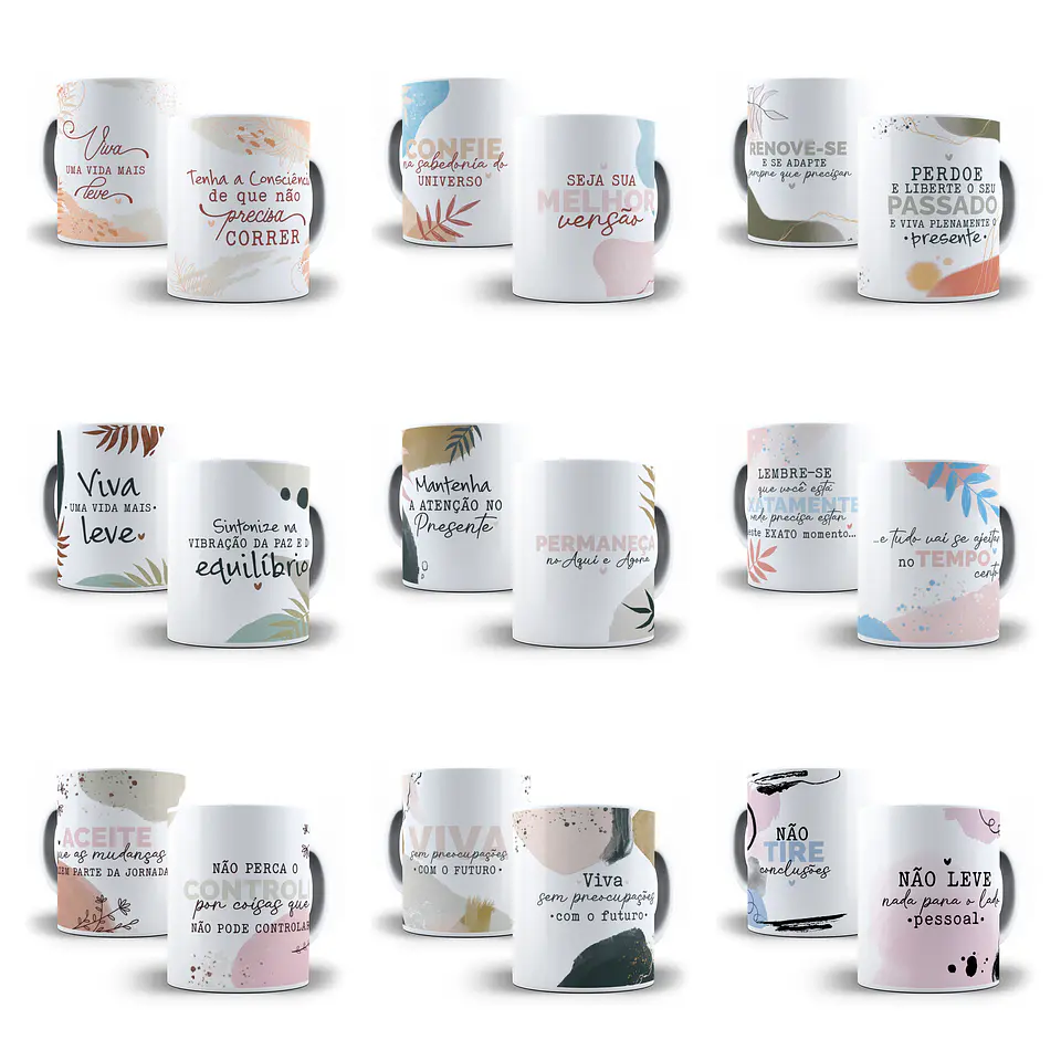 18 Artes para Caneca Frases Positividade Arquivo Editável 2