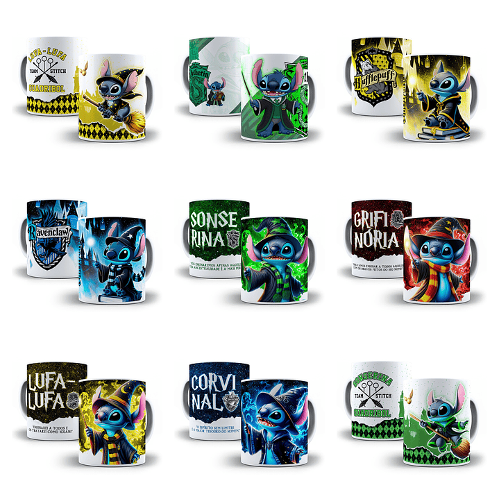 20 Artes para Caneca Stitch Potter Arquivo em Jpg 1
