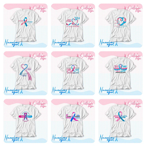 22 Artes para Camisa e Caneca Outubro Rosa e Novembro Azul Arquivo Editável
