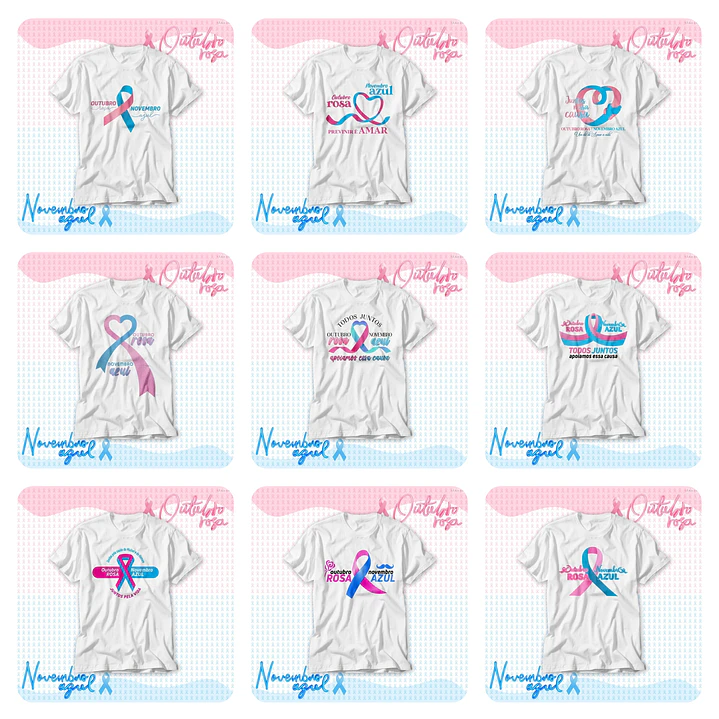 22 Artes para Camisa e Caneca Outubro Rosa e Novembro Azul Arquivo Editável 1