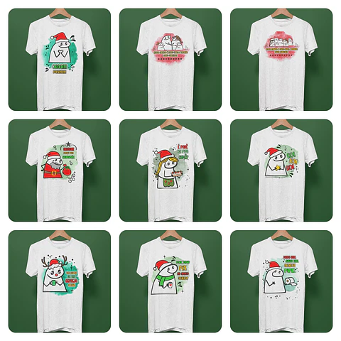 29 Artes para Camisa Flork Natal Arquivo em Jpg