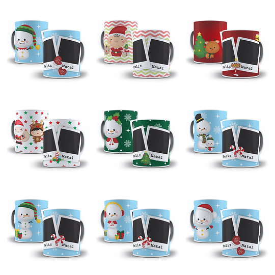 30 Artes para Caneca Natal com Foto Arquivo Editável