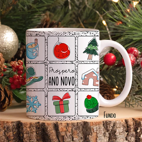 30 Artes para Caneca Natal em Linhas Arquivo em Jpg