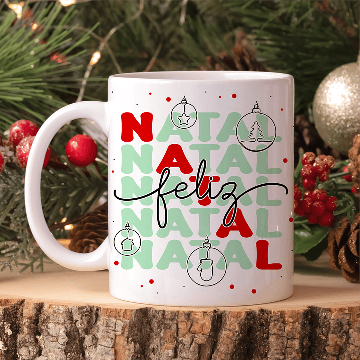 30 Artes para Caneca Natal em Linhas Arquivo em Jpg 10