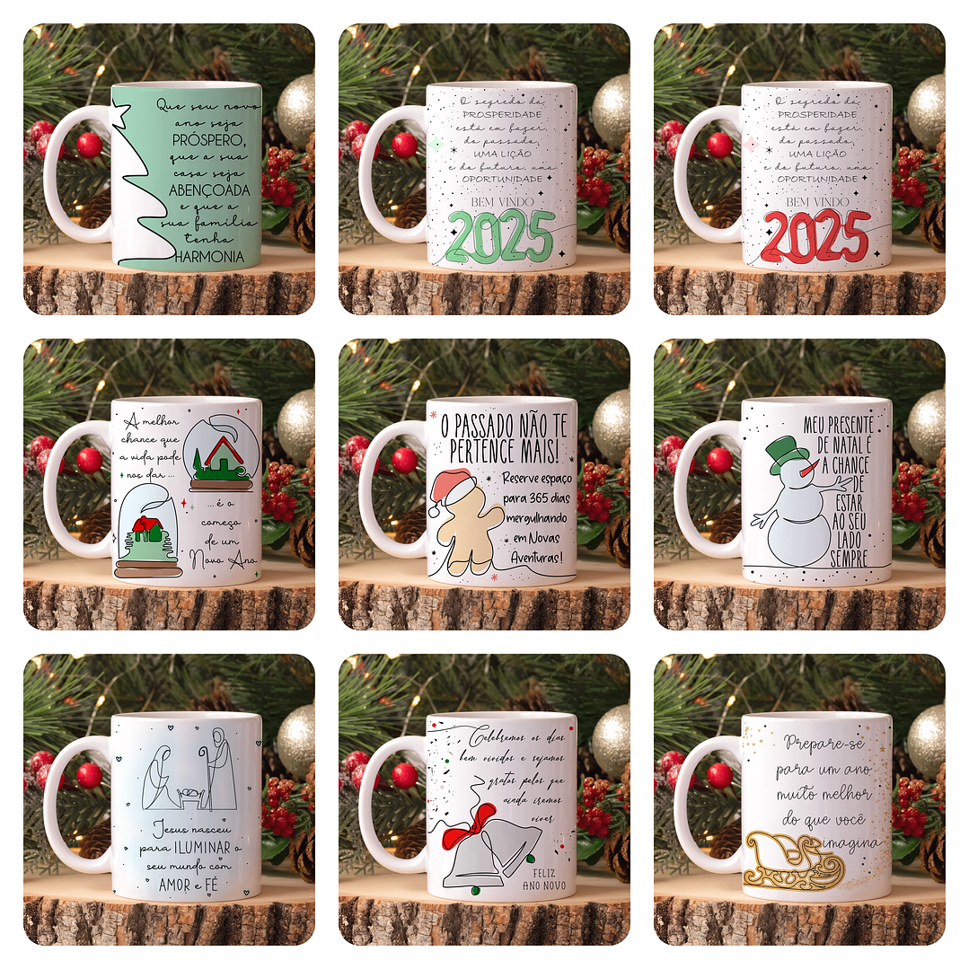 30 Artes para Caneca Natal em Linhas Arquivo em Jpg 2