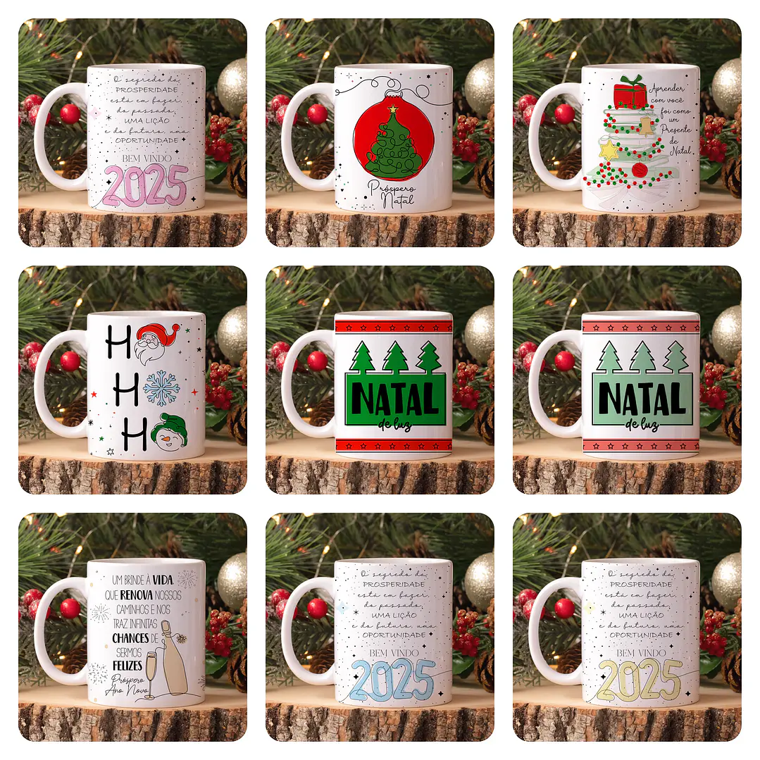 30 Artes para Caneca Natal em Linhas Arquivo em Jpg 4