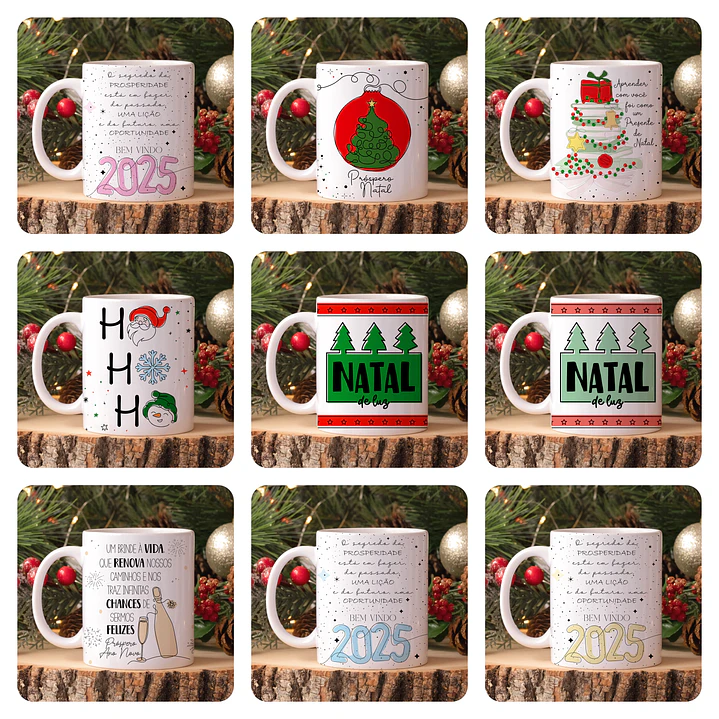 30 Artes para Caneca Natal em Linhas Arquivo em Jpg 4