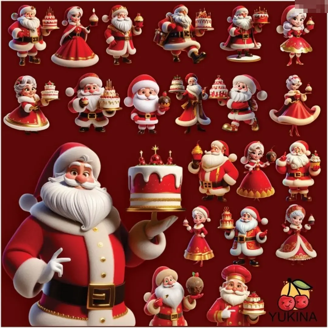Kit Digital Natal Papai Noel Confeiteiro Arquivos em Png  2