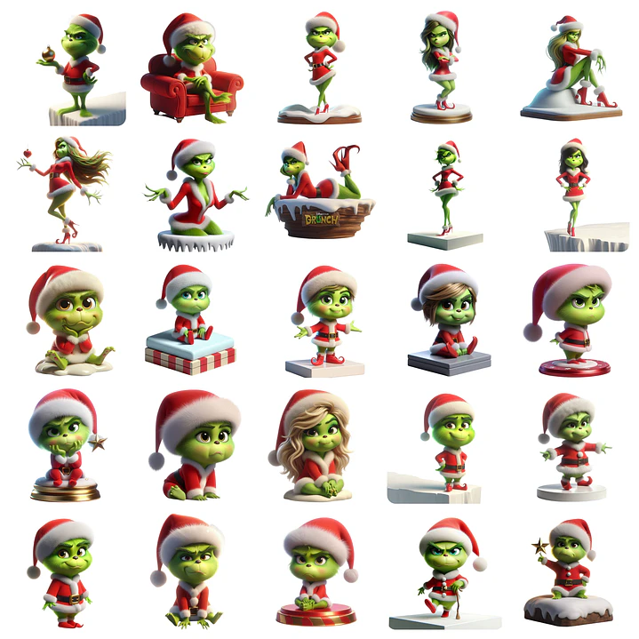 Kit Digital Grinch Natalino Natal 3d Arquivos em Png  2