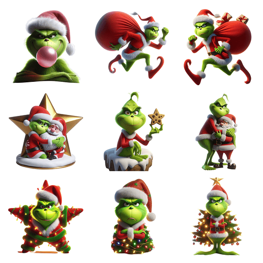 Kit Digital Grinch Natalino Natal 3d Arquivos em Png 