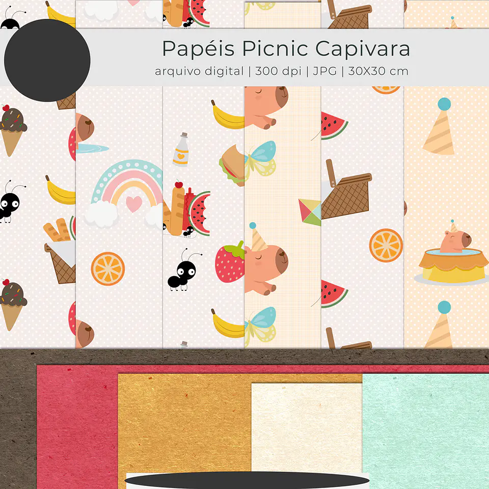 Kit Digital Picnic Capivara Arquivos em Png   6