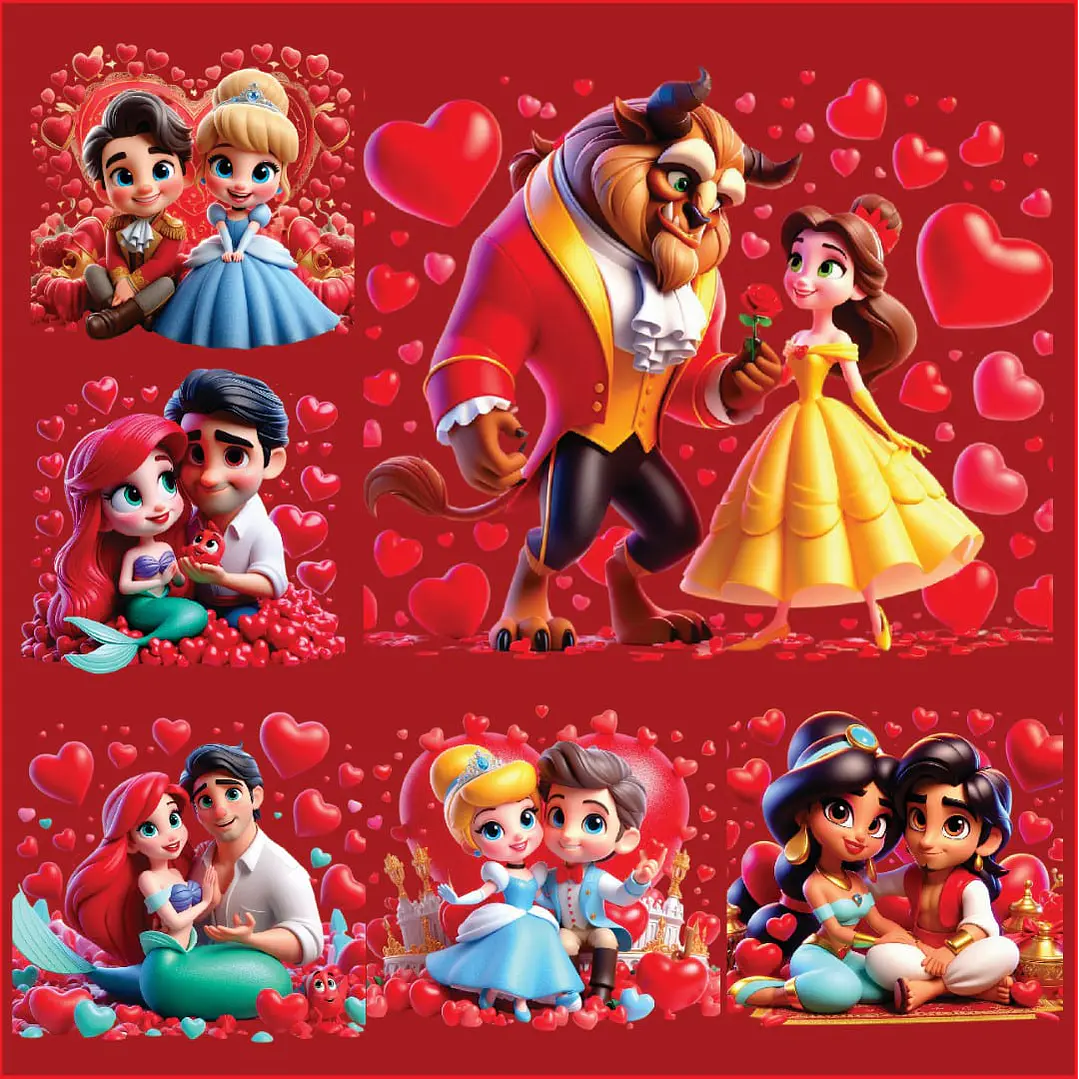 Kit Digital Personagens da Disney Love Arquivos em Png  2
