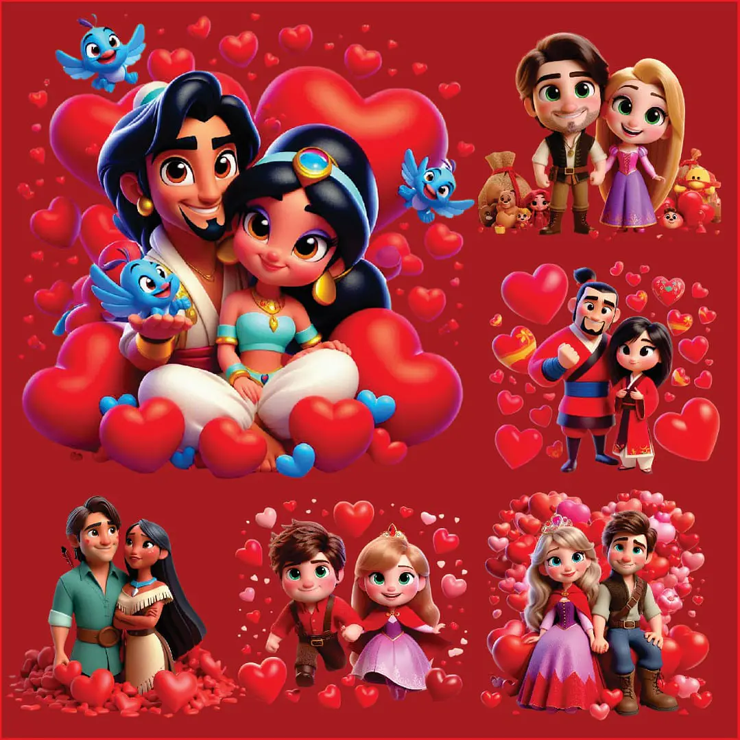 Kit Digital Personagens da Disney Love Arquivos em Png  4
