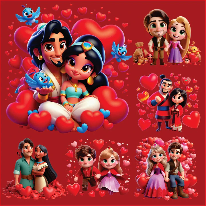 Kit Digital Personagens da Disney Love Arquivos em Png  4
