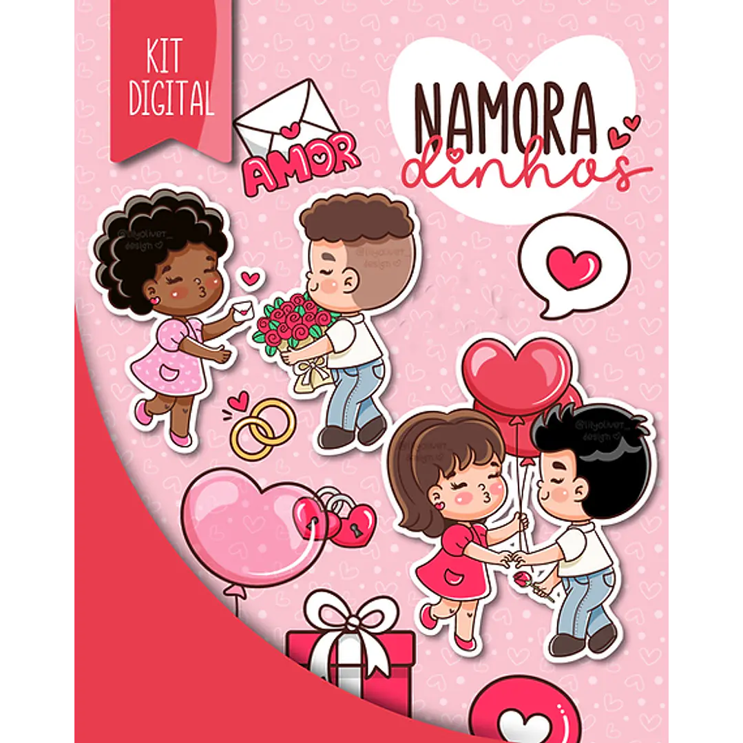 Kit Digital Dia dos Namorados Namoradinhos Arquivos em Png  1