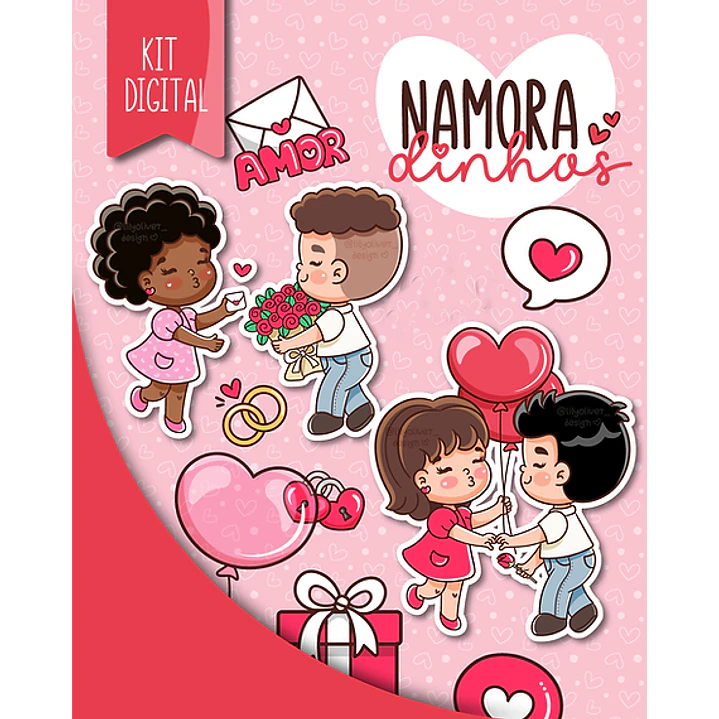 Kit Digital Dia dos Namorados Namoradinhos Arquivos em Png  1